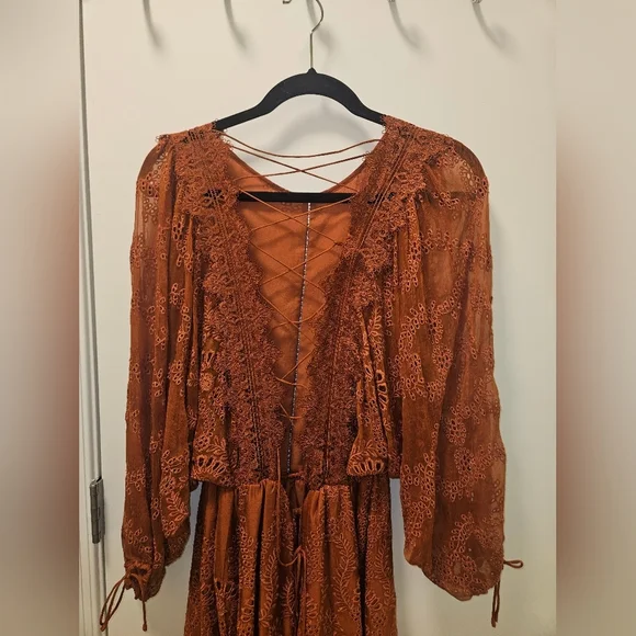 Zimmermann Alchemy Twine Embroidery Copper Dress Size 1 US 4-6 - Picture 6 of 15